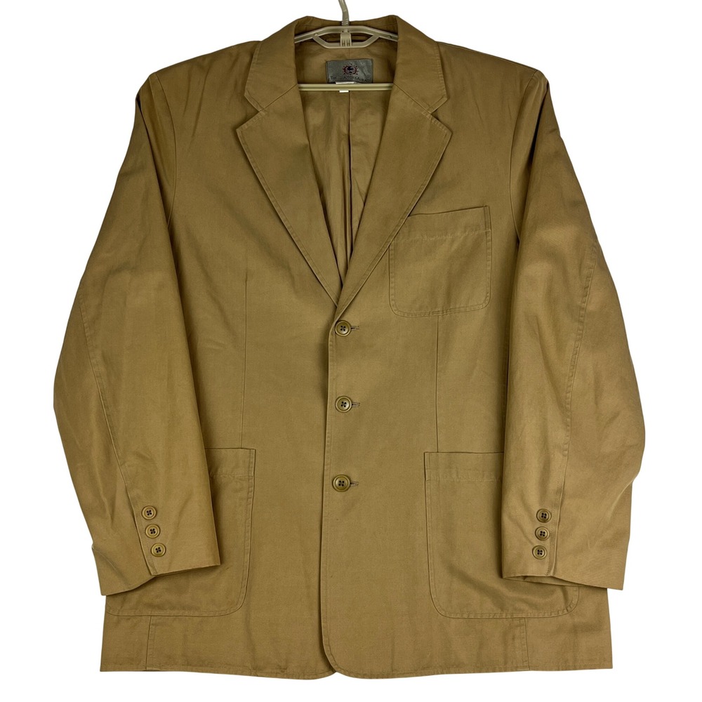 The Territory Ahead Blazer Men Large (L) Tan Silk Cotton 3-Button Sport Coat
